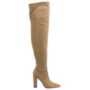 MARC FISHER Garalyn Over The Knee Pointed Toe Boots Natural Tan